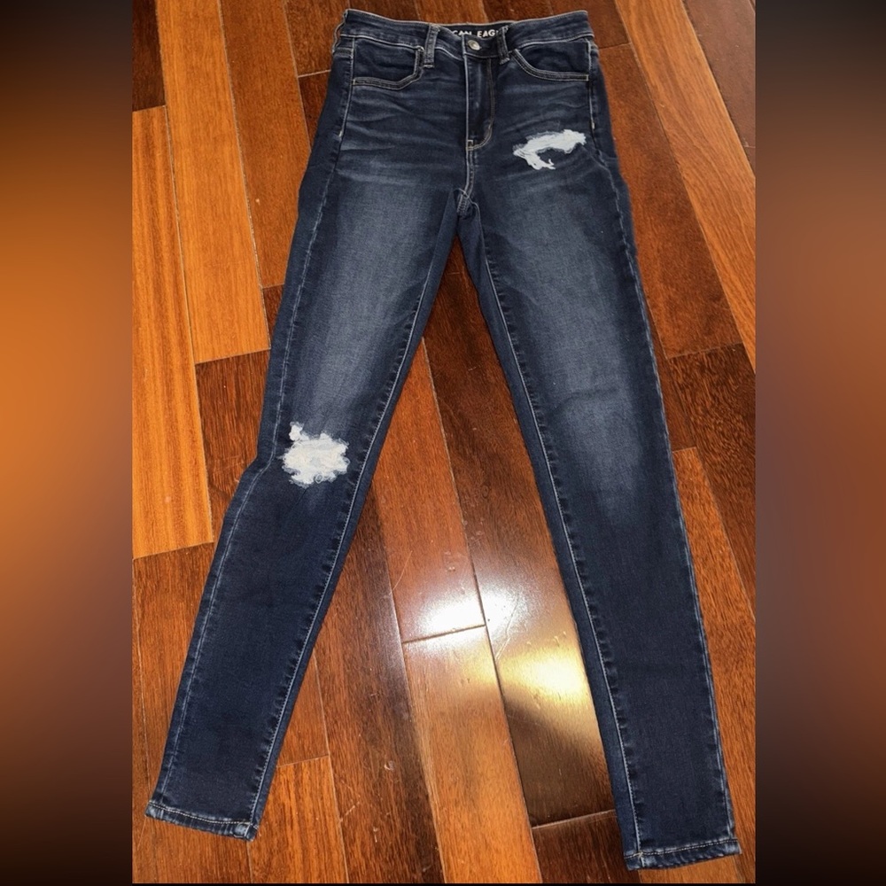 American Eagle Super High Rise Jeggings; Size 4 Long; Next Level Stretch